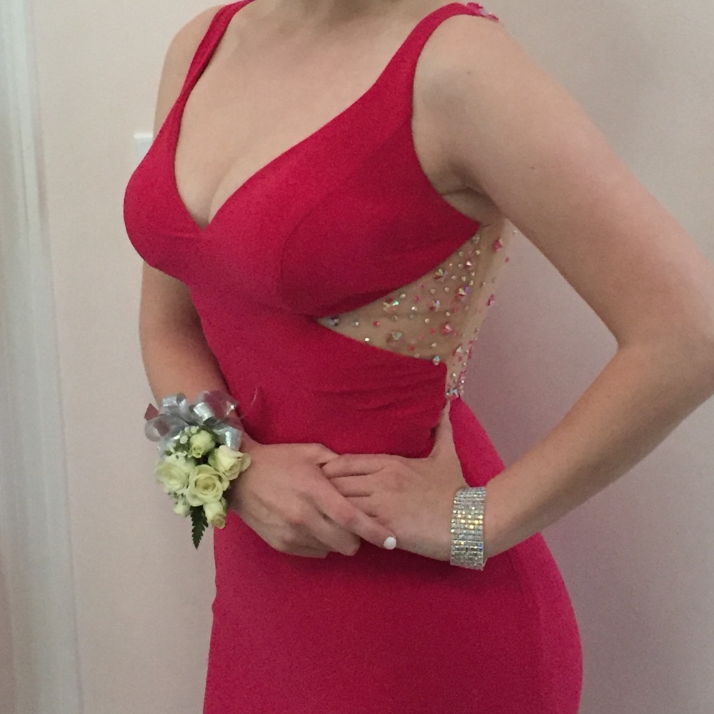 Pink glamorous prom dress